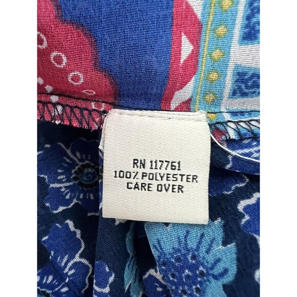 Speed Limit MPH Blouse Plus Size 2X Sheer Split Racer Back Over Top Floral Aztec - Picture 11 of 12